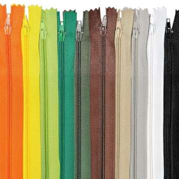 Nylon Zippers for Sewing, 4 Inch 100 PCs Assorted Colors
