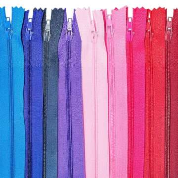 Nylon Zippers for Sewing, 4 Inch 100 PCs Assorted Colors