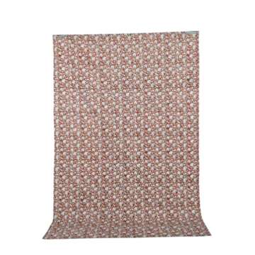 V Vedant Designs Floral Print Beautiful Kantha Quilt Indian Hand Block Kantha Quilt Reversible Cotton Bedding Bedspread Queen Size Vintage Kantha Gudari (Dark Brown, Queen)