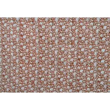 V Vedant Designs Floral Print Beautiful Kantha Quilt Indian Hand Block Kantha Quilt Reversible Cotton Bedding Bedspread Queen Size Vintage Kantha Gudari (Dark Brown, Queen)