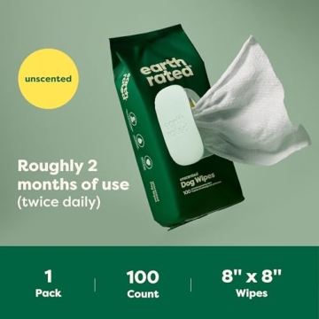 Earth Rated Unscented Pet Wipes for Dogs Cats 100 Count