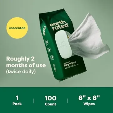 Earth Rated Unscented Pet Wipes for Dogs Cats 100 Count