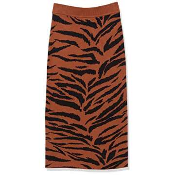 The Drop Women's Iris Midi Knit Sweater Pencil Skirt, Animal Pattern, XXS