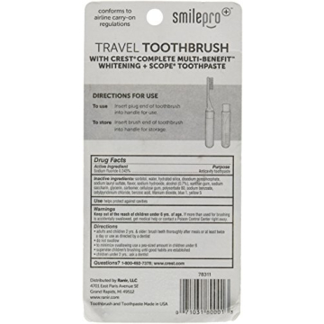 Compact Travel Toothbrush and Crest Toothpaste Set