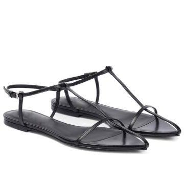 Molozoey Elegant Black Flat Sandals for Women - Comfortable and Stylish Dressy Open Toe Shoes