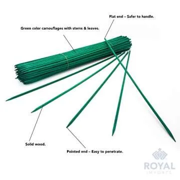 Royal Imports Green Wood Plant Stakes - 12 Inch Sturdy Picks
