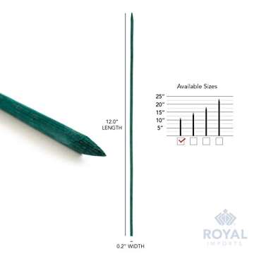 Royal Imports Green Wood Plant Stakes - 12 Inch Sturdy Picks