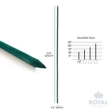 Royal Imports Green Wood Plant Stakes - 12 Inch Sturdy Picks