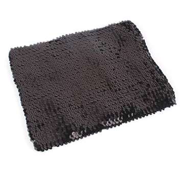 Womens Sparkly Sequin Mermaid Crop Tops, Strapless Metallic Tube Tops for Party Clubwear(Black)