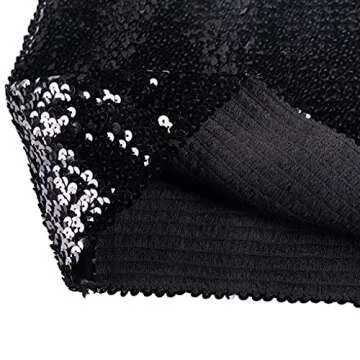 Womens Sparkly Sequin Mermaid Crop Tops, Strapless Metallic Tube Tops for Party Clubwear(Black)