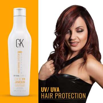 GK HAIR Global Keratin Colored Shield Conditioner (8.11 Fl Oz/240ml) - Deep Cleansing Heat Thermal Protection for Color Treated Dry Damaged Curly Frizzy Hair - Paraben Sulfate Free Unisex