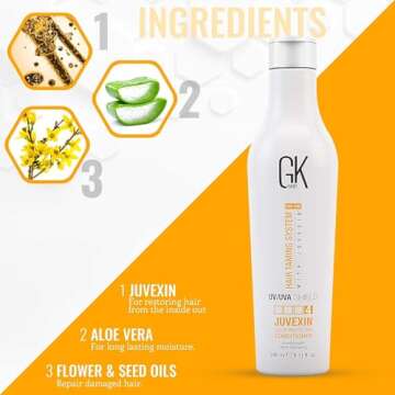 GK HAIR Global Keratin Colored Shield Conditioner (8.11 Fl Oz/240ml) - Deep Cleansing Heat Thermal Protection for Color Treated Dry Damaged Curly Frizzy Hair - Paraben Sulfate Free Unisex