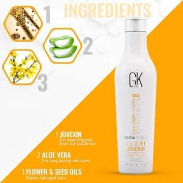 GK HAIR Global Keratin Colored Shield Conditioner (8.11 Fl Oz/240ml) - Deep Cleansing Heat Thermal Protection for Color Treated Dry Damaged Curly Frizzy Hair - Paraben Sulfate Free Unisex