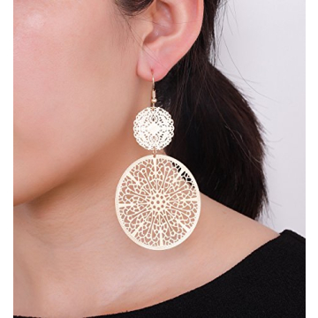 Stylish Filigree Disc Drop Earrings for All Occasions