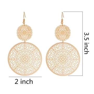 Stylish Filigree Disc Drop Earrings for All Occasions