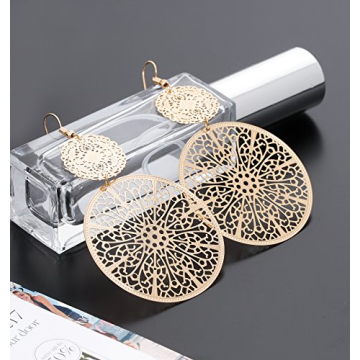 Stylish Filigree Disc Drop Earrings for All Occasions
