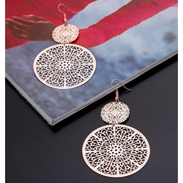Stylish Filigree Disc Drop Earrings for All Occasions