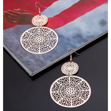 Stylish Filigree Disc Drop Earrings for All Occasions