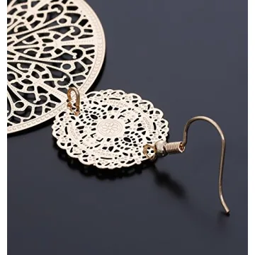 Stylish Filigree Disc Drop Earrings for All Occasions