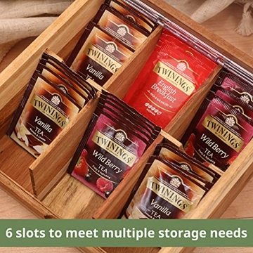 Elegant HTB Acacia Wood Tea Bag Organizer for Gift Giving