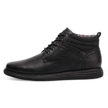 Bruno Marc Men's Mid Top Chukka Sneaker Lace Up Dress Boot Business Casual Shoes All Black Size 11 M...