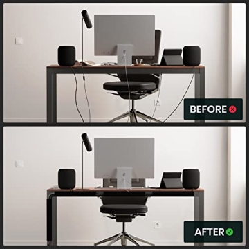 EVEO Cable Management Kit - Organize Wires Under Desk