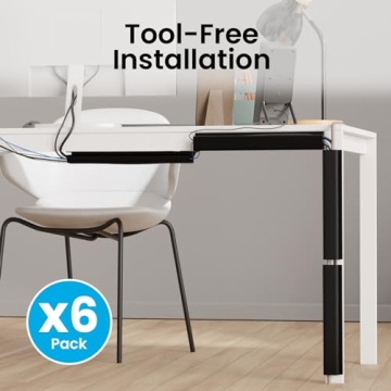 EVEO Cable Management Kit - Organize Wires Under Desk