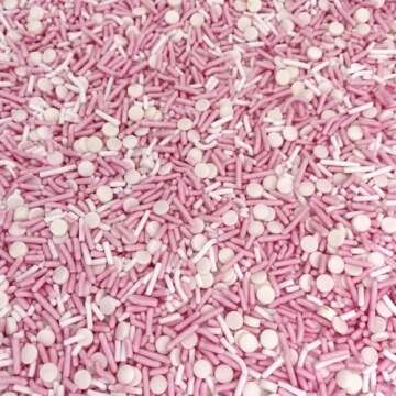 Manvscakes, No Artificial Dyes, Pink Sprinkles, Natural Sprinkles, Gluten Free, Valentine Sprinkles, Pink Cake Decorations, Mothers Day, Baby Shower, Cookies, Fondant Cake, Natural Dessert Toppings, 3