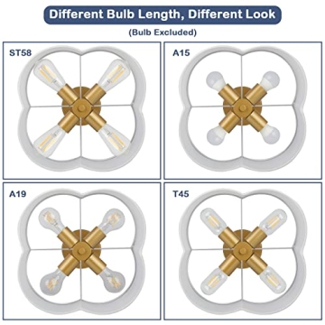 Elegant 4-Light Semi Flush Mount Ceiling Light for Home