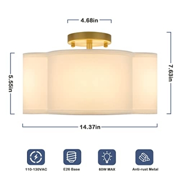Elegant 4-Light Semi Flush Mount Ceiling Light for Home