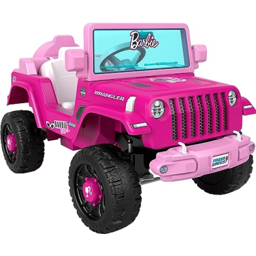 Power Wheels Barbie Jeep Wrangler Toddler Ride-On Toy with Driving Sounds, Multi-Terrain Traction, Seats 1, Ages 2+ Years (Amazon Exclusive)