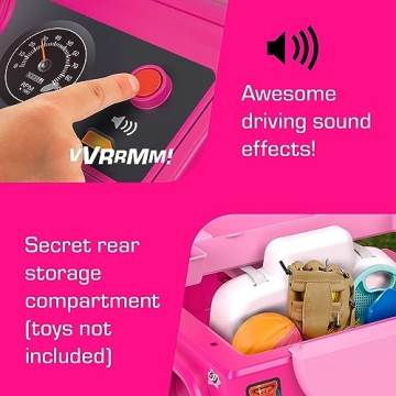 Power Wheels Barbie Jeep Wrangler Toddler Ride-On Toy with Driving Sounds, Multi-Terrain Traction, Seats 1, Ages 2+ Years (Amazon Exclusive)