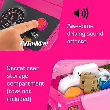 Power Wheels Barbie Jeep Wrangler Toddler Ride-On Toy with Driving Sounds, Multi-Terrain Traction, Seats 1, Ages 2+ Years (Amazon Exclusive)