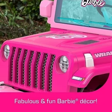 Power Wheels Barbie Jeep Wrangler Toddler Ride-On Toy with Driving Sounds, Multi-Terrain Traction, Seats 1, Ages 2+ Years (Amazon Exclusive)
