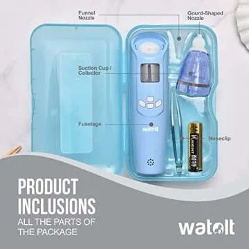 Watolt Baby Nasal Aspirator - Electric Nose Suction for Baby - Automatic Booger Sucker for Infants - Battery Powered Snot Mucus Remover for Kids Toddlers