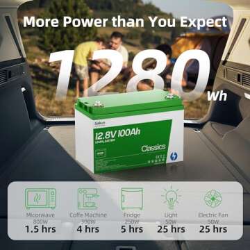 SIEKON 12V 100Ah LiFePO4 Battery for All Needs