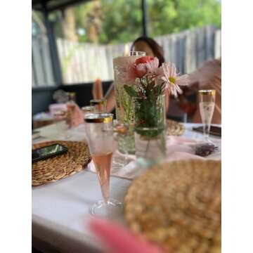 Oojami 30-Pack Gold Rim Plastic Champagne Flutes