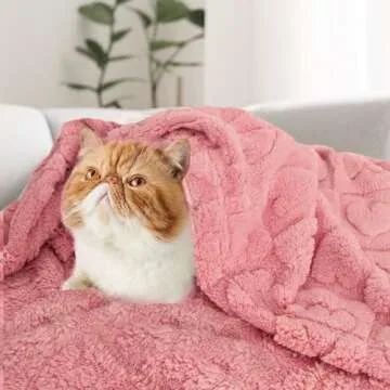 MACEVIA Valentines Day Throw Blanket for Women with Heart, Love Blanket Heart Blanket for Her Wife Girlfriend Mom Super Soft & Warm Fuzzy Fleece Blanket for Couch Sofa Bed 280gsm (Pink,50"x60")