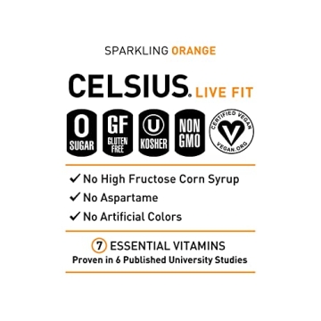 CELSIUS Sparkling Orange Functional Energy Drink 12 Fl Oz