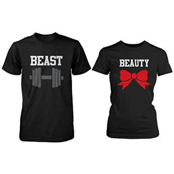 365 In Love Beauty and Beast Couple Tees Cute Matching T-Shirts
