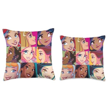 Disney Princess Pop Art Grid Throw Pillow for Home Decor