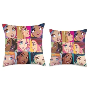 Disney Princess Pop Art Grid Throw Pillow for Home Decor