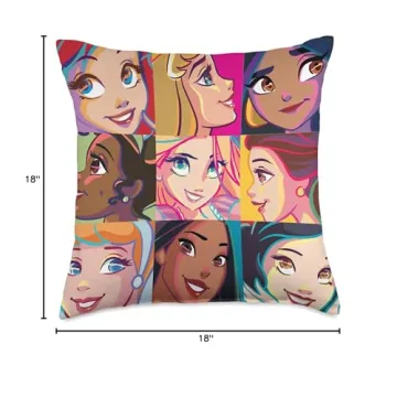 Disney Princess Pop Art Grid Throw Pillow for Home Decor