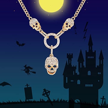 EVER FAITH Skull Circle Pendant Necklace for Style