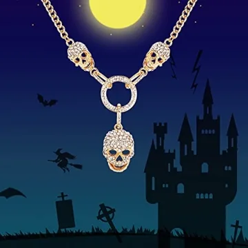 EVER FAITH Skull Circle Pendant Necklace for Style