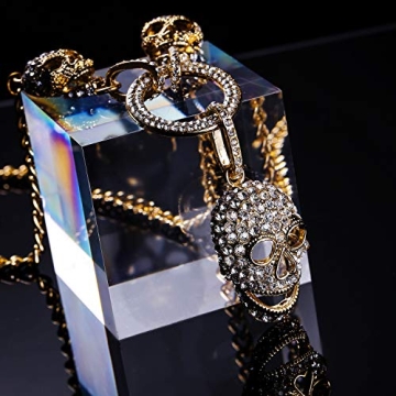 EVER FAITH Skull Circle Pendant Necklace for Style