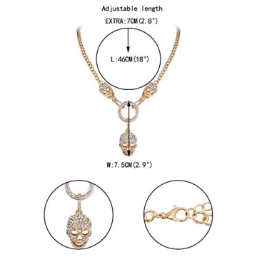 EVER FAITH Skull Circle Pendant Necklace for Style