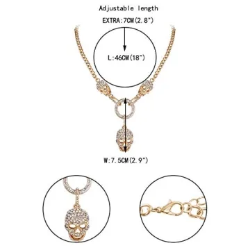 EVER FAITH Skull Circle Pendant Necklace for Style