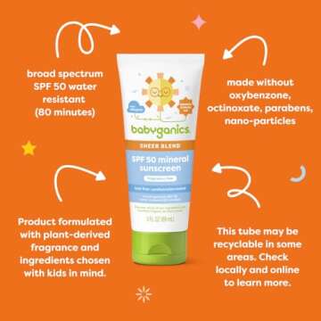 Babyganics SPF 50 Mineral Sunscreen Lotion for Kids