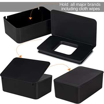 Baby Wipes Dispenser, Wipe Holder for Baby & Adult,Keeps Wet Tissue Fresh, Non-Slip Wipes Case, Flushable Wipe Container with Sealing Design Lid